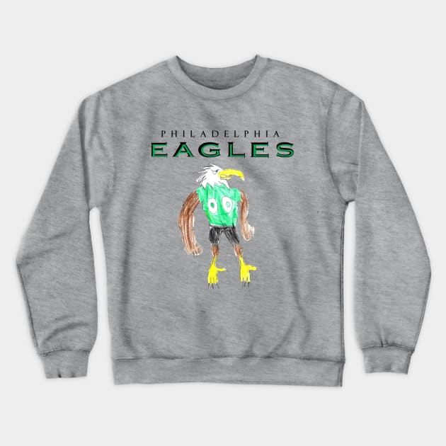Philadelphia Eagles Mascot Design Crewneck Sweatshirt by Kids’ Drawings 